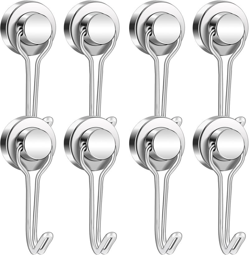 E BAVITE BAVITE E Swivel Swing Magnetic Hooks New Upgraded, 40LB(8pack) Refrigerator Magnet Hook,Strong Neodymium Magnets, Perfect for Refrigerator and Other Surfaces,62mm(2.44In) in Length - Image 1